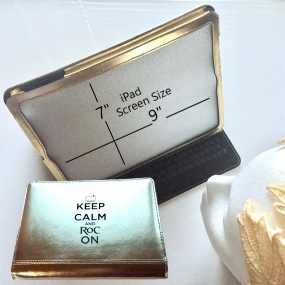 Gemline iPad Case Gold Leather Multi-Position - Picture 1 of 9